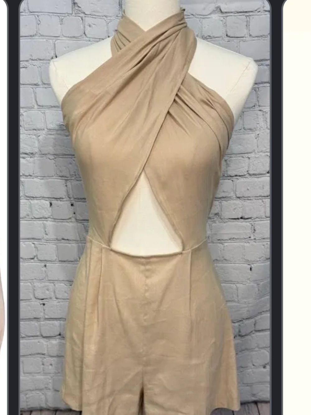 Twist Halter Romper in Nude (Gianni Bini - Dillard’s) - Picture 5 of 8